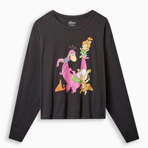 ❤️NWT VINTAGE TORRID TEE - FLINTSTONES LONG SLEEVE -PEBBLES, DINO GRAPHIC SHIRT